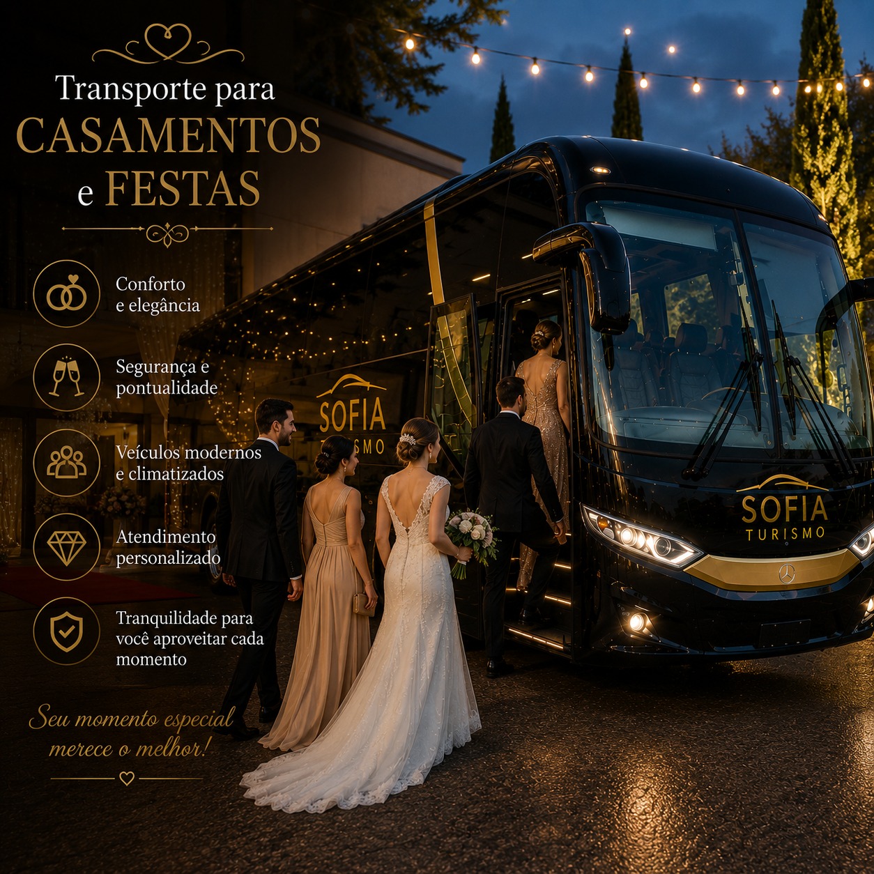 Transporte para casamentos e festas